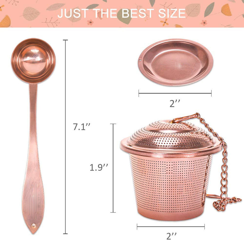 Tea Strainer Infusers Set Tea Tools Stainless Steel Fine Mesh Tea Sieve Steeper with Spoon and Drip Trays