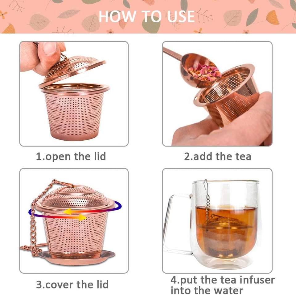 Tea Strainer Infusers Set Tea Tools Stainless Steel Fine Mesh Tea Sieve Steeper with Spoon and Drip Trays