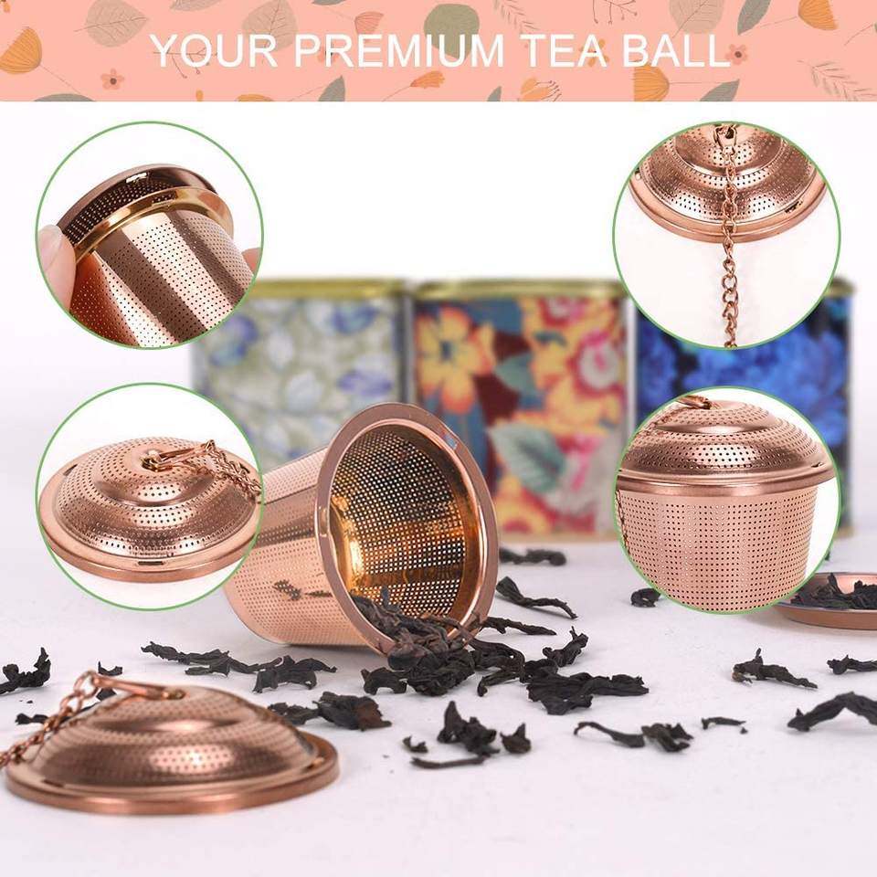 Tea Strainer Infusers Set Tea Tools Stainless Steel Fine Mesh Tea Sieve Steeper with Spoon and Drip Trays