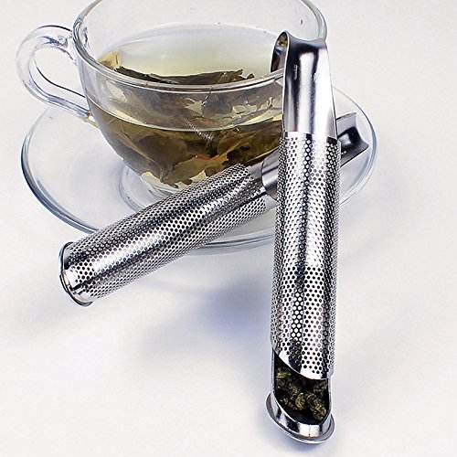 Tea Infuser - Stainless Steel Stick Pipe Tea Steeper Strainer Loose Tea Leaf, Herbs Spice, Premium Extra Fine Mesh Tea Maker