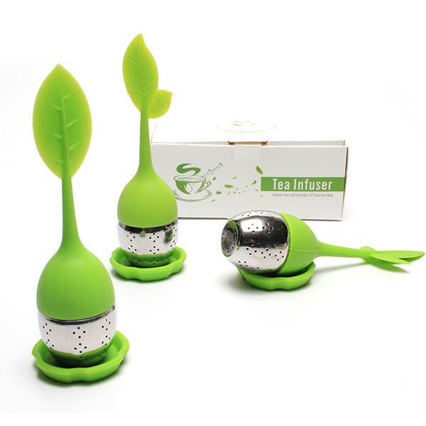 leaf shaped Tea Filters Tea Scoop with Bag Clip Tea Strainers