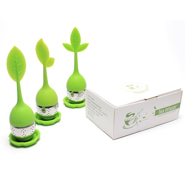 leaf shaped Tea Filters Tea Scoop with Bag Clip Tea Strainers