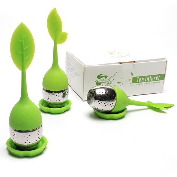 leaf shaped Tea Filters Tea Scoop with Bag Clip Tea Strainers