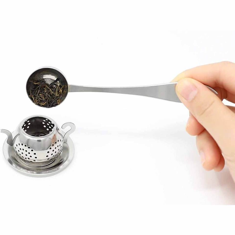 Loose Leaf Tea Infuser Including Tea Scoop and Drip Trays - Best Premium Stainless Steel Strainer & Steeper! Mini TeaPot