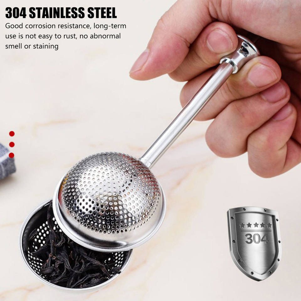 Mesh Tea Strainer Infuser Tea Bag Filter Loose Leaf Tea Strainer Mug Teapot Teaware Filter Stainless Steel Reusable Metal Silver