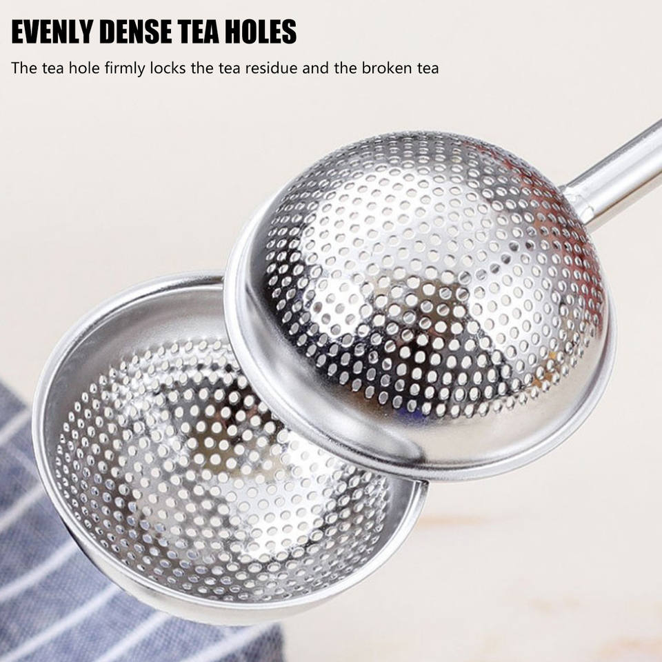 Mesh Tea Strainer Infuser Tea Bag Filter Loose Leaf Tea Strainer Mug Teapot Teaware Filter Stainless Steel Reusable Metal Silver