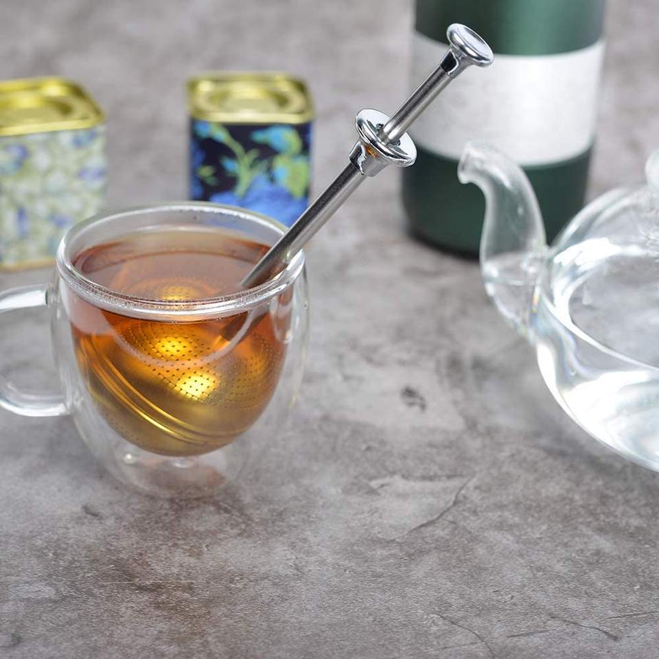 Long Handle Stainless Steel Tea Strainers Tea Interval Diffuser Infuser Filter for Teapot