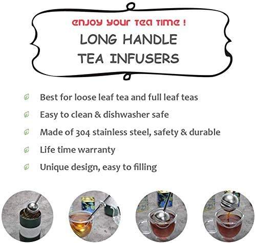 Long Handle Stainless Steel Tea Strainers Tea Interval Diffuser Infuser Filter for Teapot