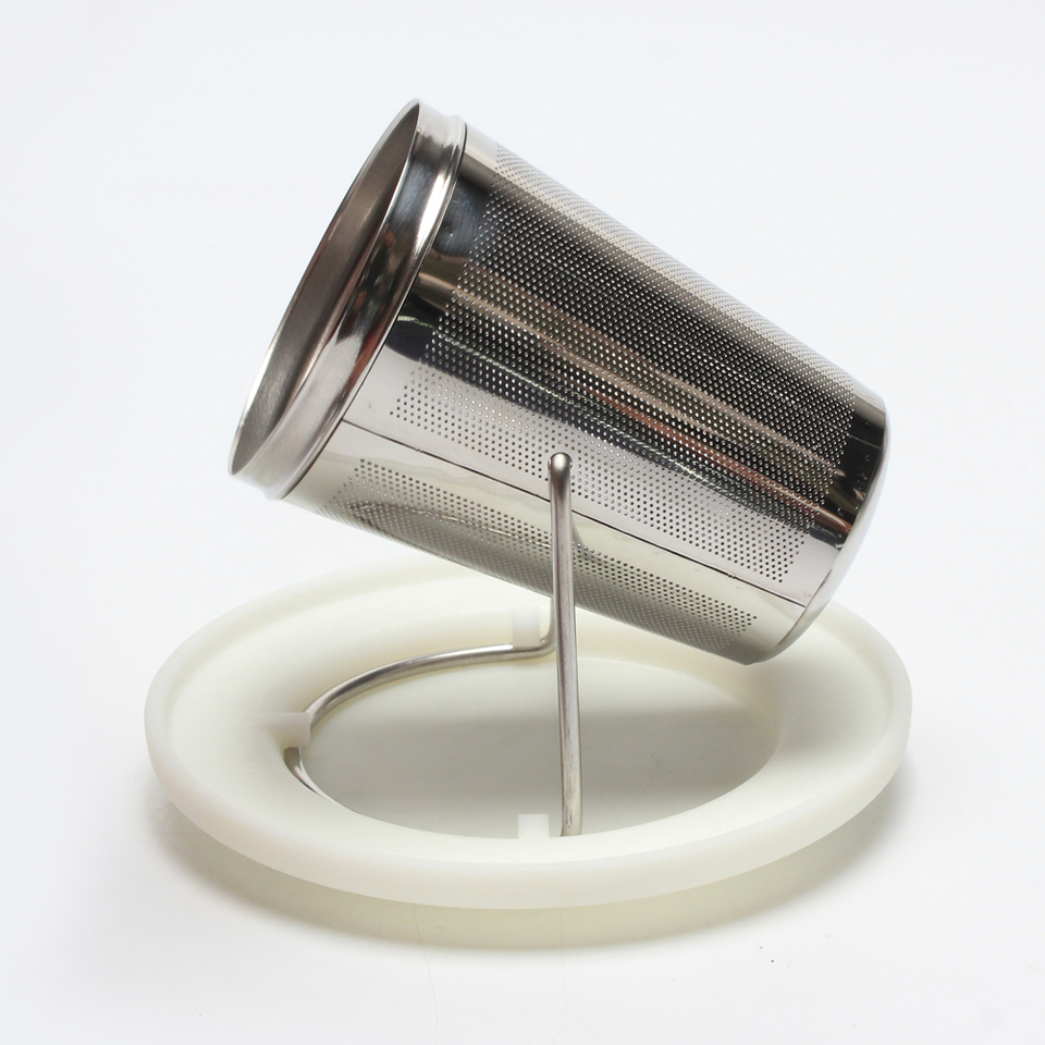 Latest Design Metal Tea Brewer Tea Filter Stainless Steel Tea Strainer Infuser with Revolve Coaster