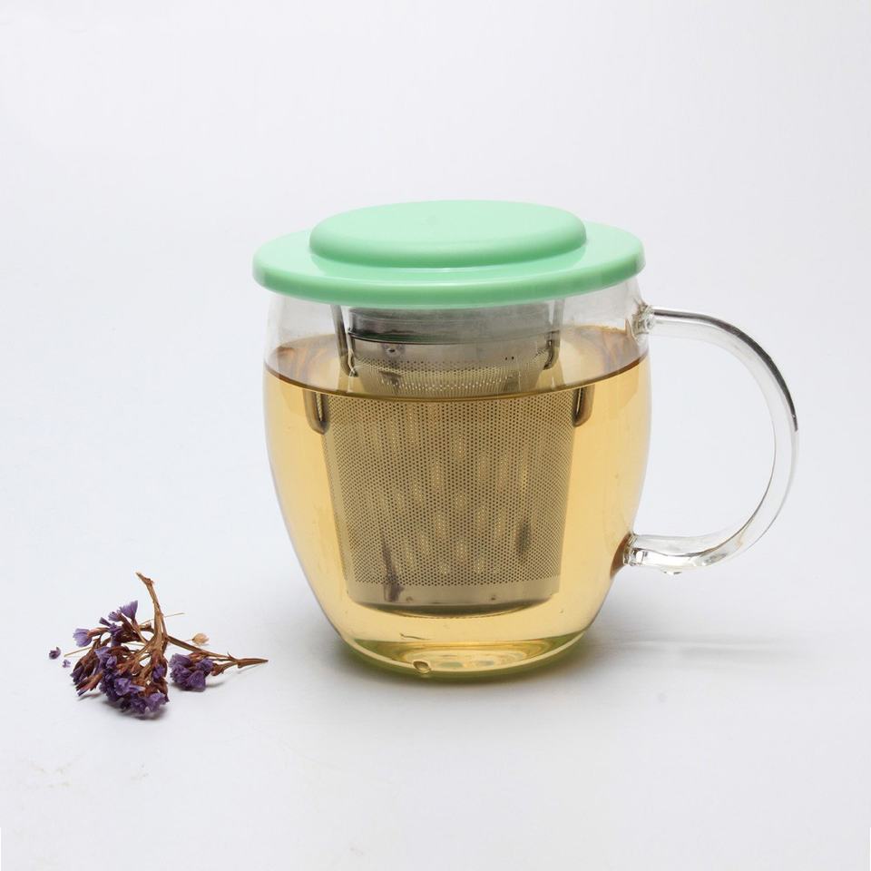 Latest Design Metal Tea Brewer Tea Filter Stainless Steel Tea Strainer Infuser with Revolve Coaster