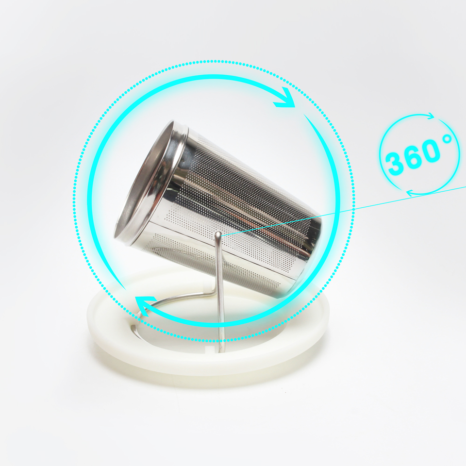 Latest Design Metal Tea Brewer Tea Filter Stainless Steel Tea Strainer Infuser with Revolve Coaster