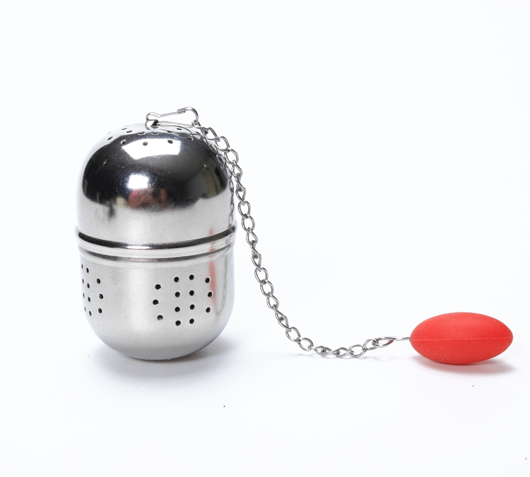 Stainless Steel Egg Shape Loose Leaf Tea Infuser with Chain