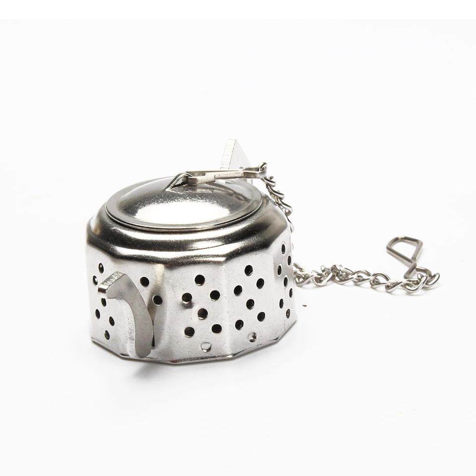 Hot Selling Teapot Shape Stainless steel Tea Infuser Strainer with Chain Holder