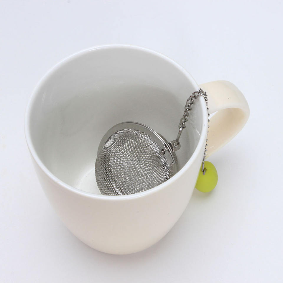 Food grade stainless steel mesh tea ball 4.5cm tea infuser strainer with silicone accessory