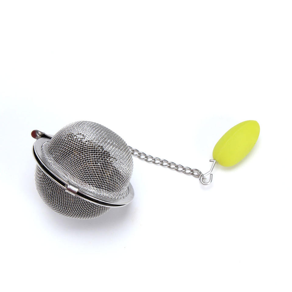 Food grade stainless steel mesh tea ball 4.5cm tea infuser strainer with silicone accessory