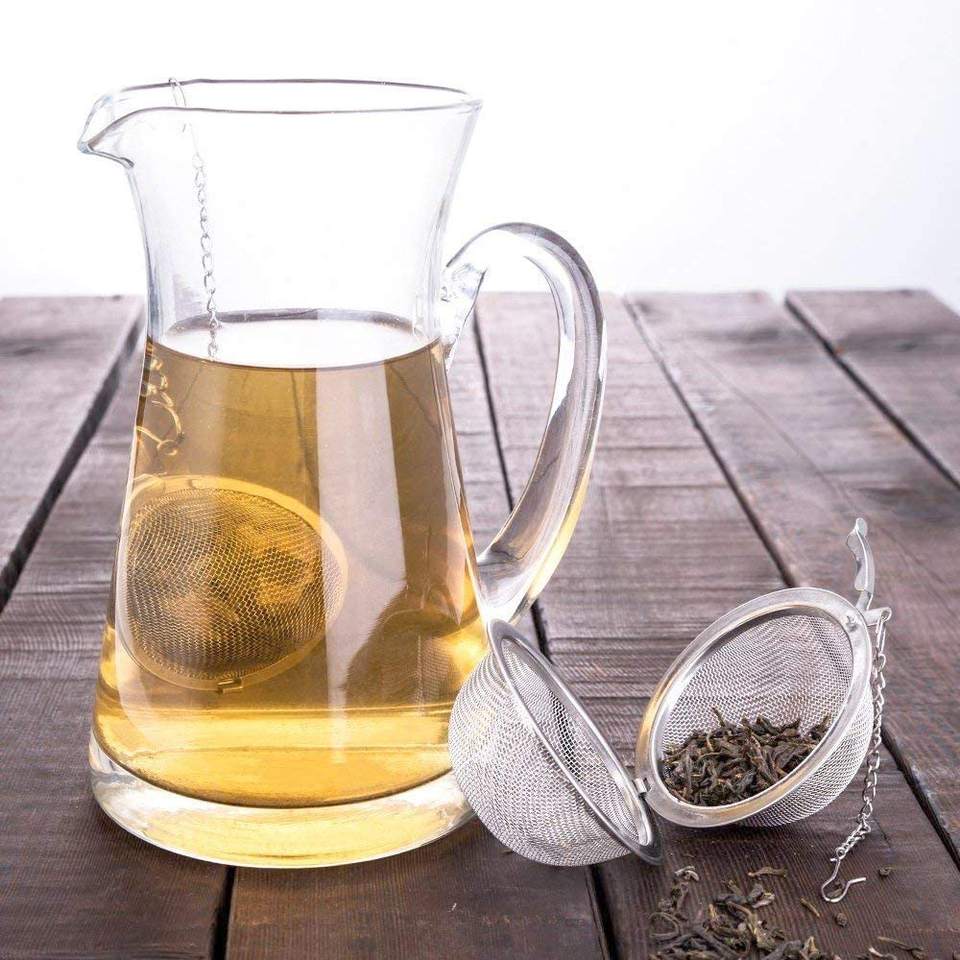 Food grade stainless steel mesh tea ball 4.5cm tea infuser strainer with silicone accessory