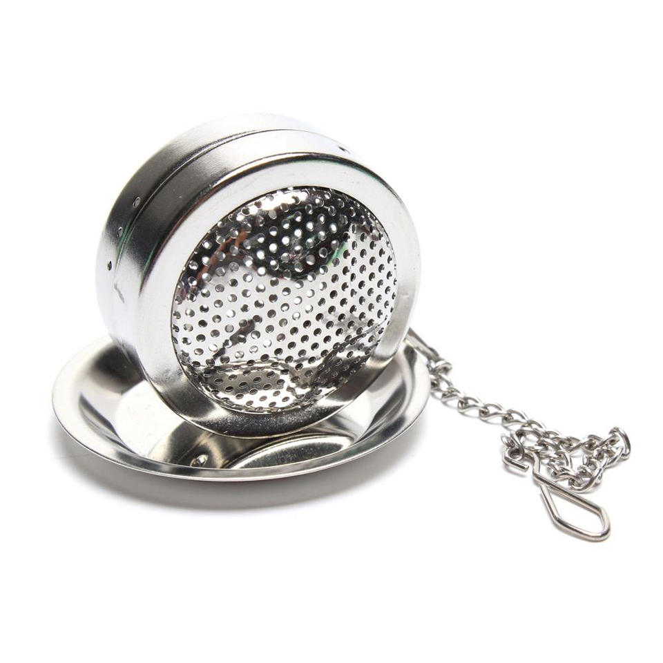 Good Quality Food Grade Stainless Steel Metal Black Leaf Tea Sieve Infuser Gift