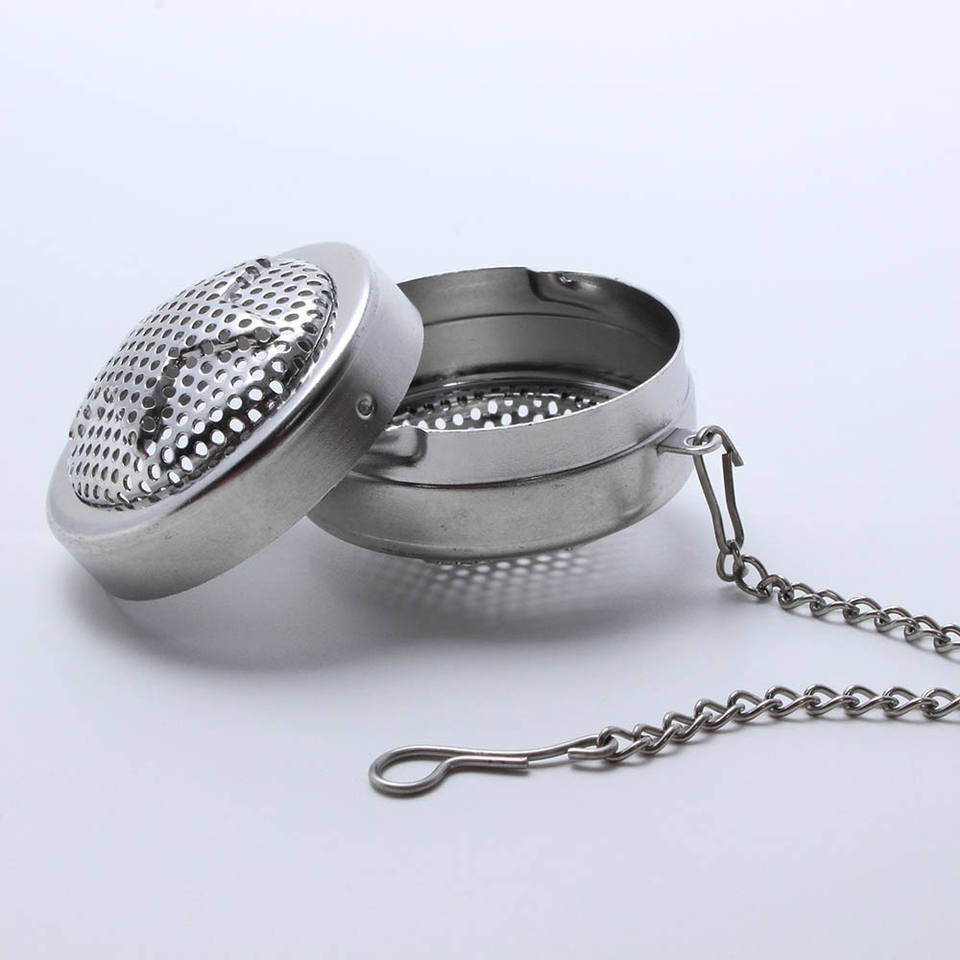 Good Quality Food Grade Stainless Steel Metal Black Leaf Tea Sieve Infuser Gift