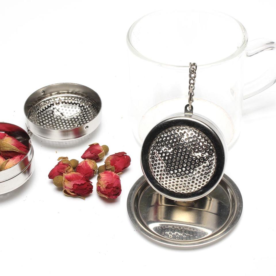 Good Quality Food Grade Stainless Steel Metal Black Leaf Tea Sieve Infuser Gift