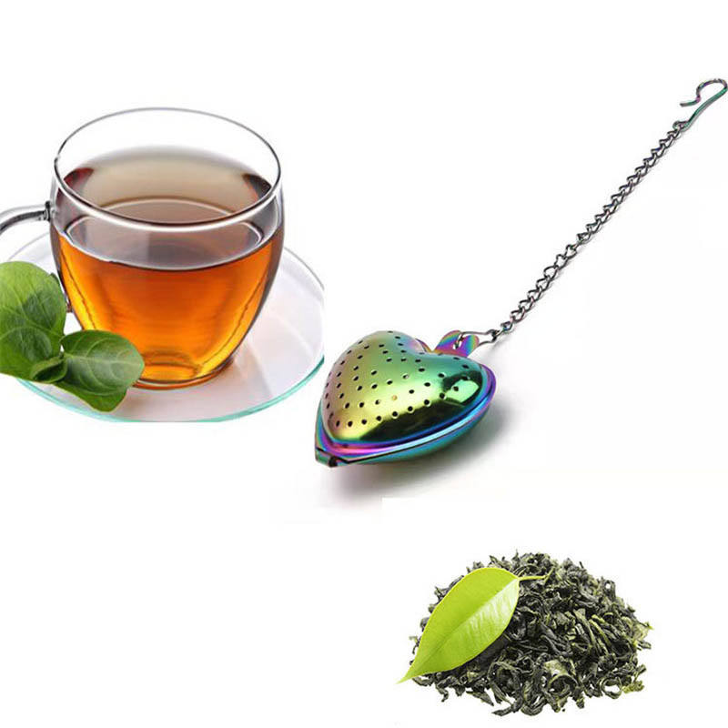 Stainless Steel Creative Tea Infuser Metal Heart Shape Reusable Tea Coffee Filter Strainer Teapot Accessory Kitchen Gadget Tool