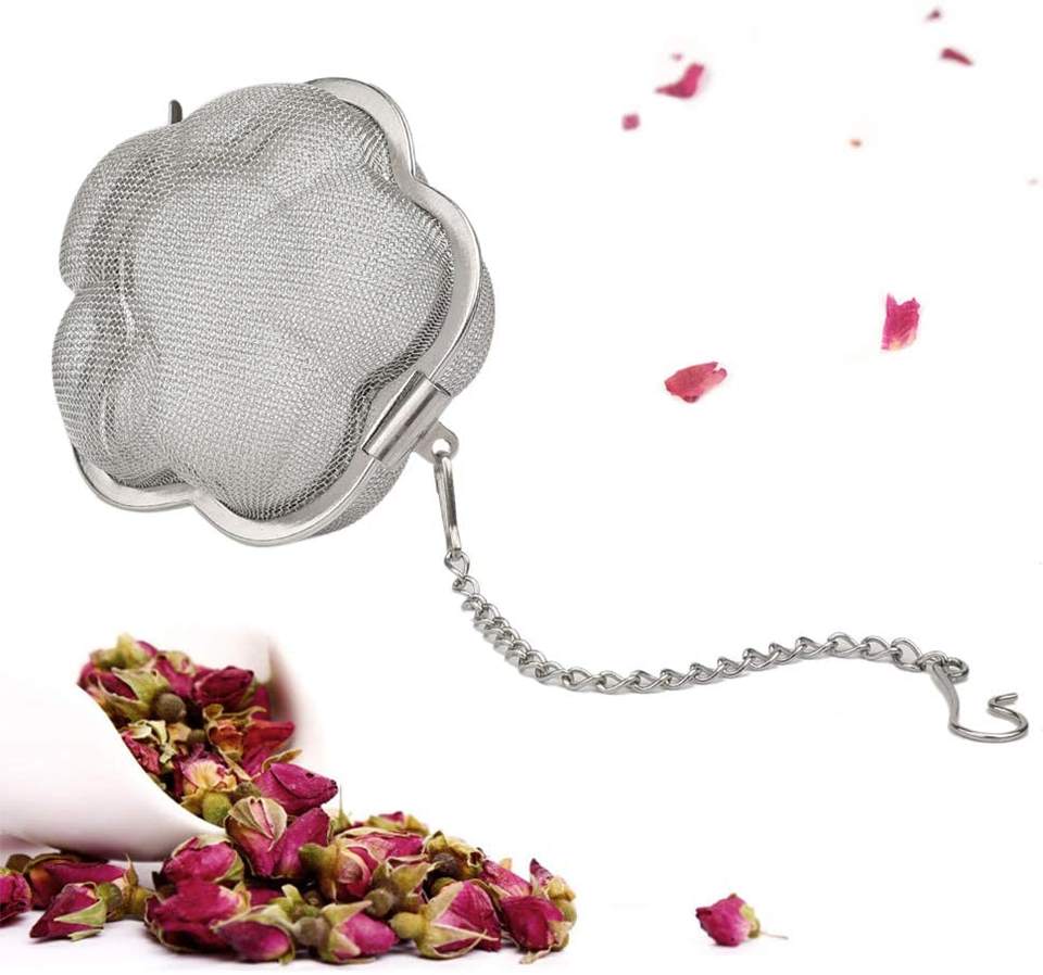 Leaf Tea Infuser Ball Stainless Steel Flower Bloom Fine Mesh Hot Tea Strainer Ball Flower Shaped Loose Metal Modern Accepted