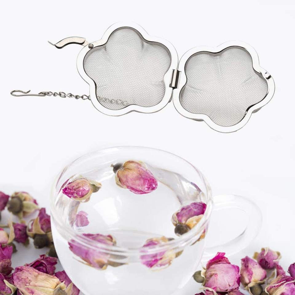 Leaf Tea Infuser Ball Stainless Steel Flower Bloom Fine Mesh Hot Tea Strainer Ball Flower Shaped Loose Metal Modern Accepted