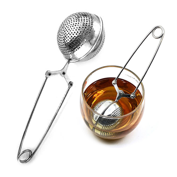 Snap Ball Tea Strainer Loose Leaf Tea Fine Mesh Filter Stainless Steel Ball Shape Tea Infuser with Handle