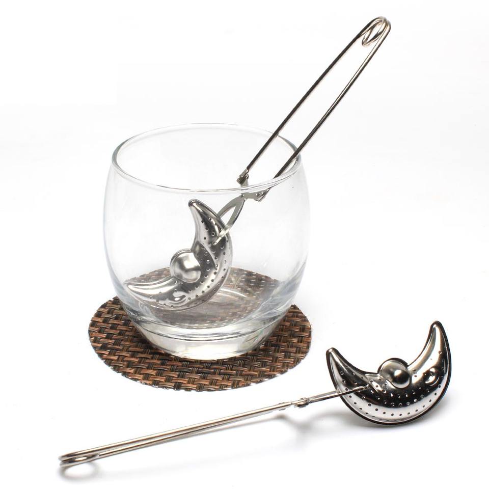 Unique Moon Shape Metal Stainless Steel Leaf Tea Infuser