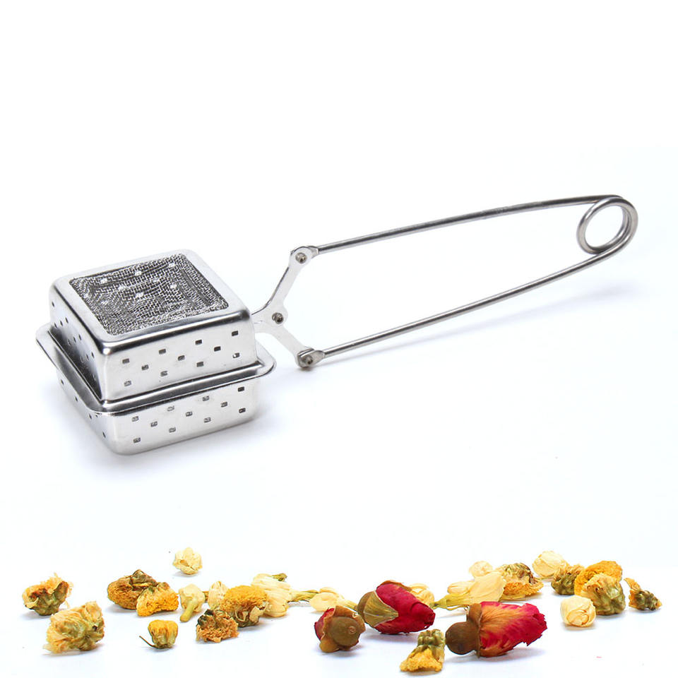 Creative square Mesh Stainless Steel Tea Infuser with snap handle