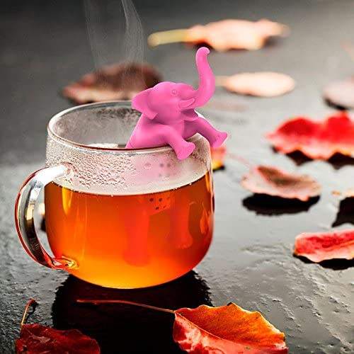 Pink elephant animal shape silicone tea egg strainer infuser ball with BPA free