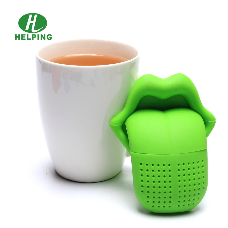 Tea Strainer Creative Funny Big Tongue Shape Safety Food Grade Silicone Polybag Red Tea Infusers