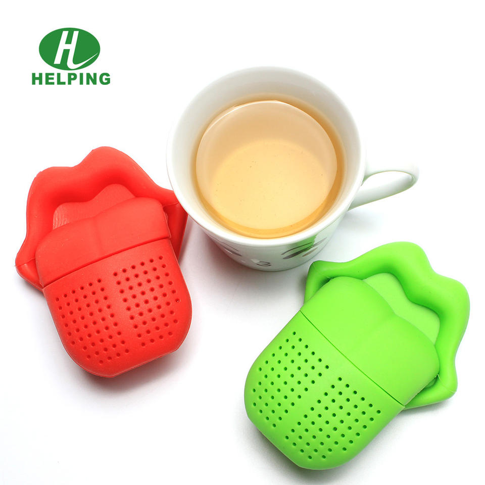 Tea Strainer Creative Funny Big Tongue Shape Safety Food Grade Silicone Polybag Red Tea Infusers