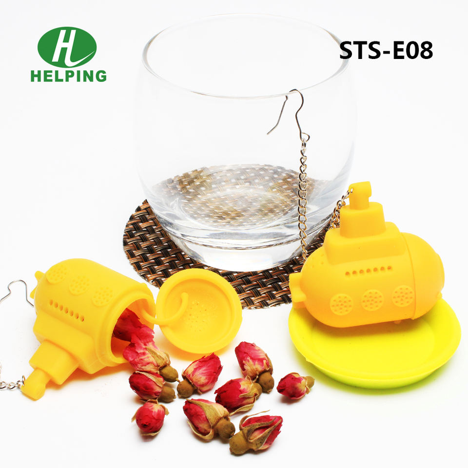 Submarine Shaped Silicone Tea Strainer Reusable Food Grade Silicone Bulk Tea Strainer