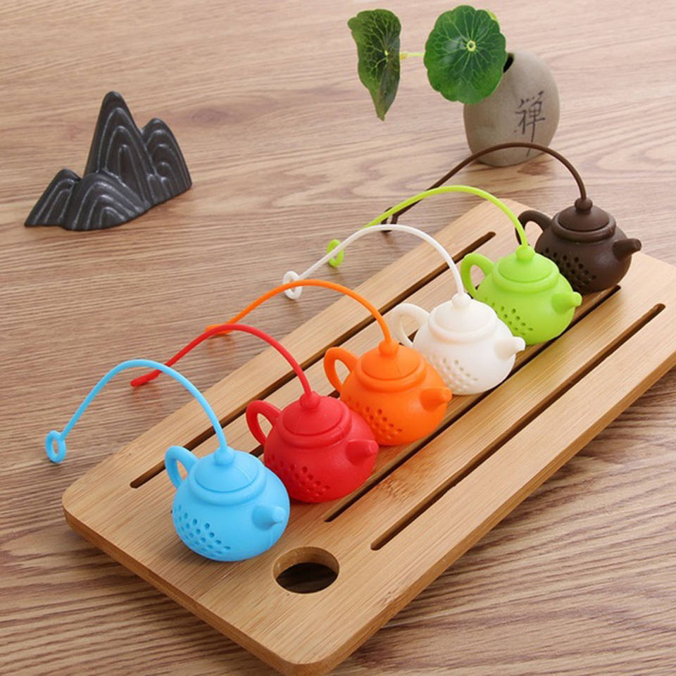 Creative Teapot Shape Tea Infuser Strainer Silicone Tea Bag Leaf Filter Diffuser Teaware Teapot Accessory Kitchen Gadget