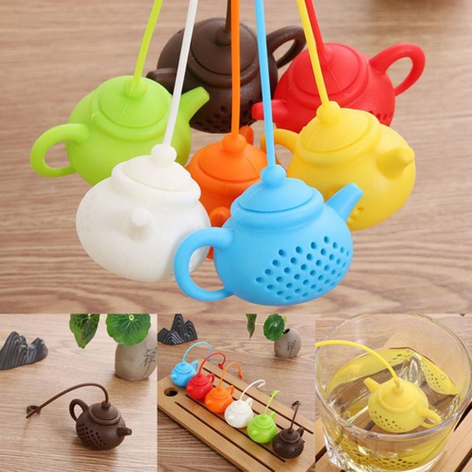 Creative Teapot Shape Tea Infuser Strainer Silicone Tea Bag Leaf Filter Diffuser Teaware Teapot Accessory Kitchen Gadget