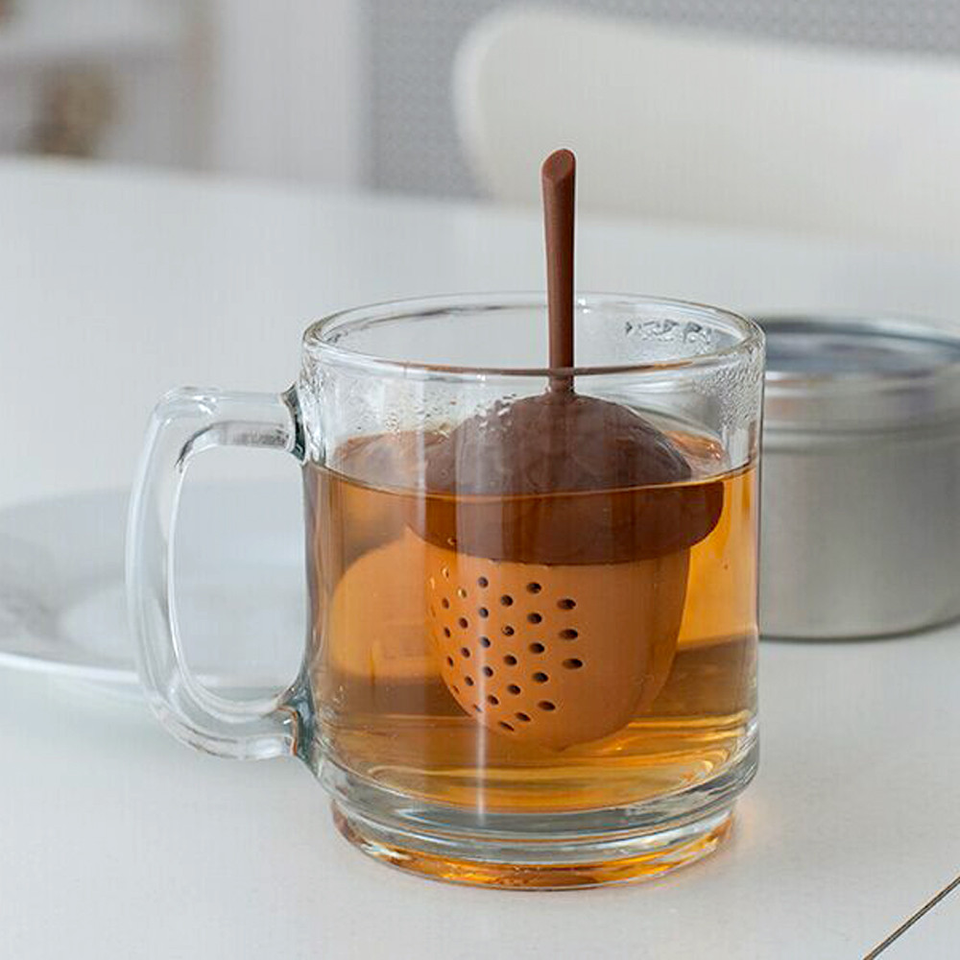 Cute Kawaii Acorn Mini Tea Infuser Tea Leaf Strainer Brewing Device Herbal Spice Filter Kitchen Tools Infusor