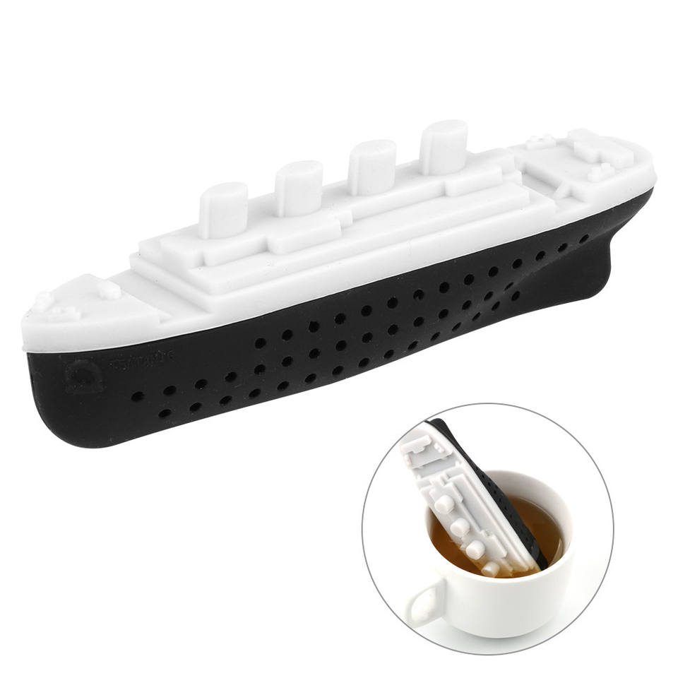 Creative Titanic Shape Ship Style Tea Strainer Teaware Herbal Filter Diffuser Tea Infuser Empty Silicone Tea Bags