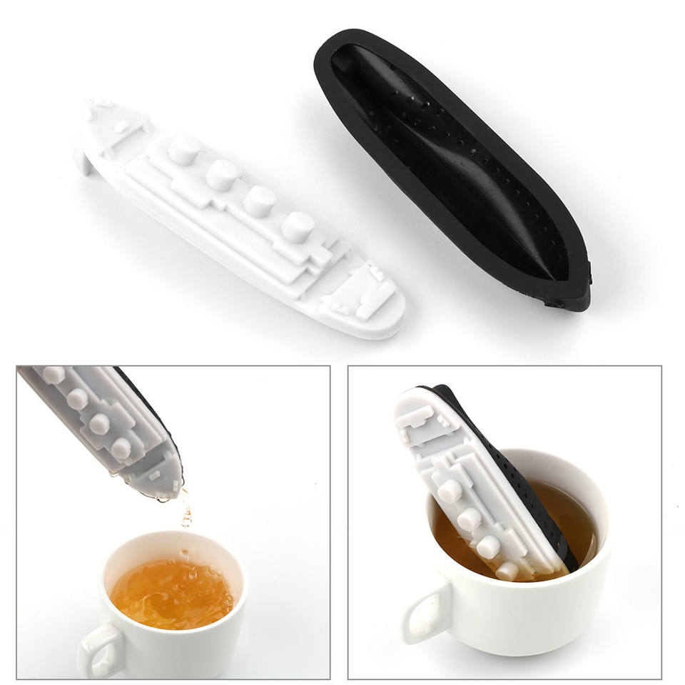 Creative Titanic Shape Ship Style Tea Strainer Teaware Herbal Filter Diffuser Tea Infuser Empty Silicone Tea Bags