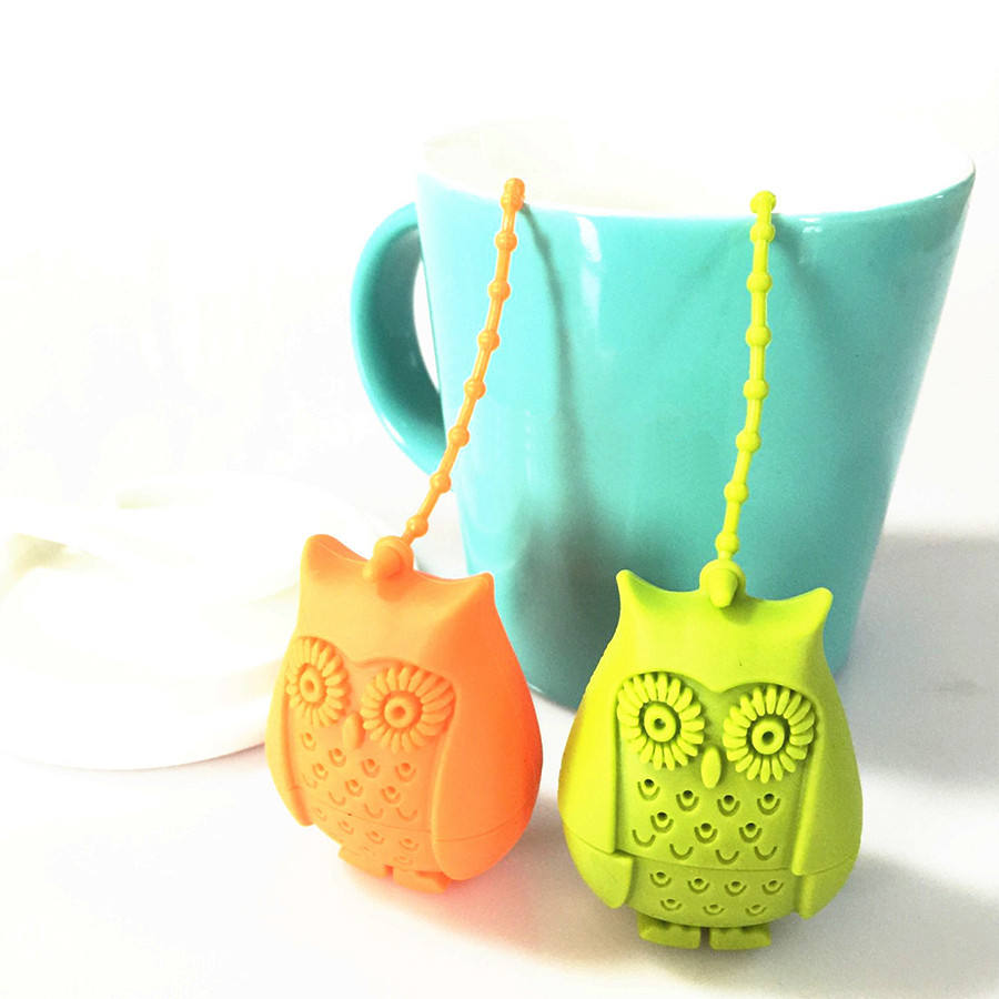 Creative Cute Owl Tea Strainer Bags Loose-leaf Tea Infuser Filter Diffuser Fun Cartoon Tea Accessories Food Grade Silicone