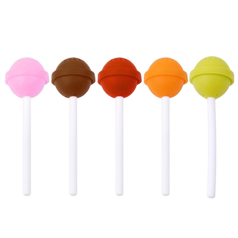 Reusable Silicone Tea Infuser Creative Lollipop Shape Funny Herbal Tea Bag Coffee Filter Strainer Tea Accessories