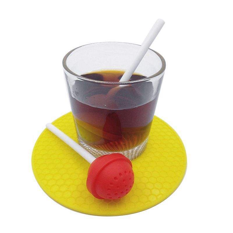 Reusable Silicone Tea Infuser Creative Lollipop Shape Funny Herbal Tea Bag Coffee Filter Strainer Tea Accessories