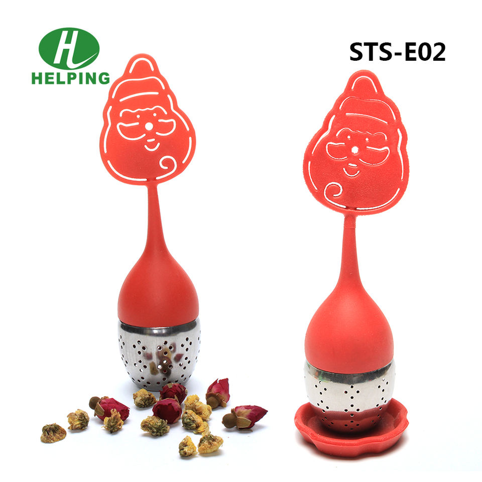 Factory Direct Sale Santa Shape Silicone Food Grade Tea Infuser Portable Tea Strainer