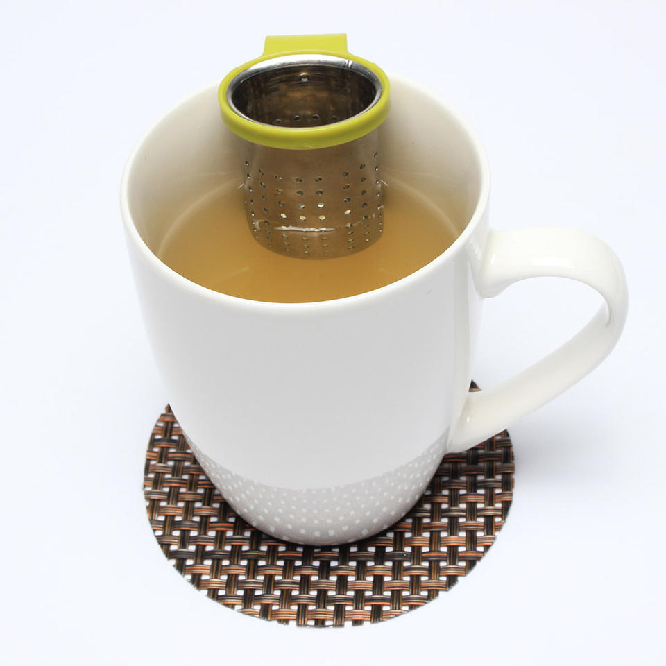 Hot Selling Approved 18/8 Stainless Steel Etching Process Circle Pattern Tea Filter Infuser