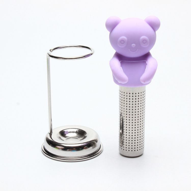 New arrival silicone bear shape Tea Infuser Stainless Steel stick strainer gift