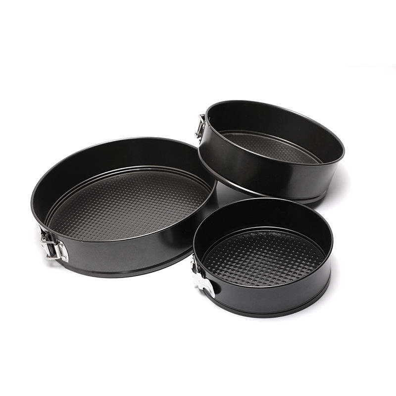 Round Shape 3 Pieces Set Baking Mold Set Non Stick Carbon Steel Springform Pan Cake Baking Pan