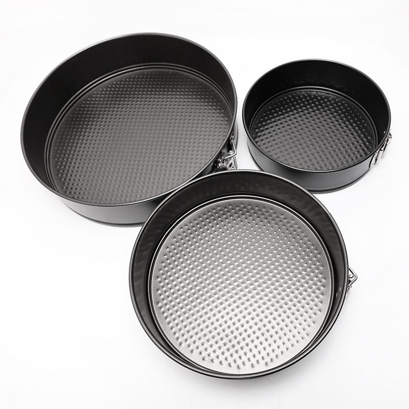 Round Shape 3 Pieces Set Baking Mold Set Non Stick Carbon Steel Springform Pan Cake Baking Pan