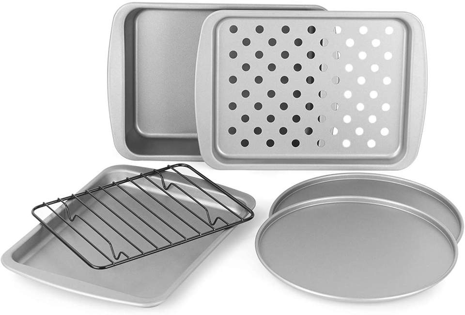 Non-Stick 6-Piece Toaster Oven Baking Pan Set - Non-Stick Baking Pans