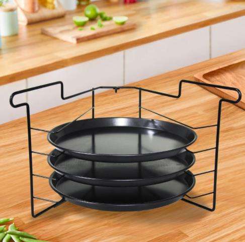 Kitchen black household bread cake pastry doughnut folding cooking and baking nonstick 3 tier bakery rack