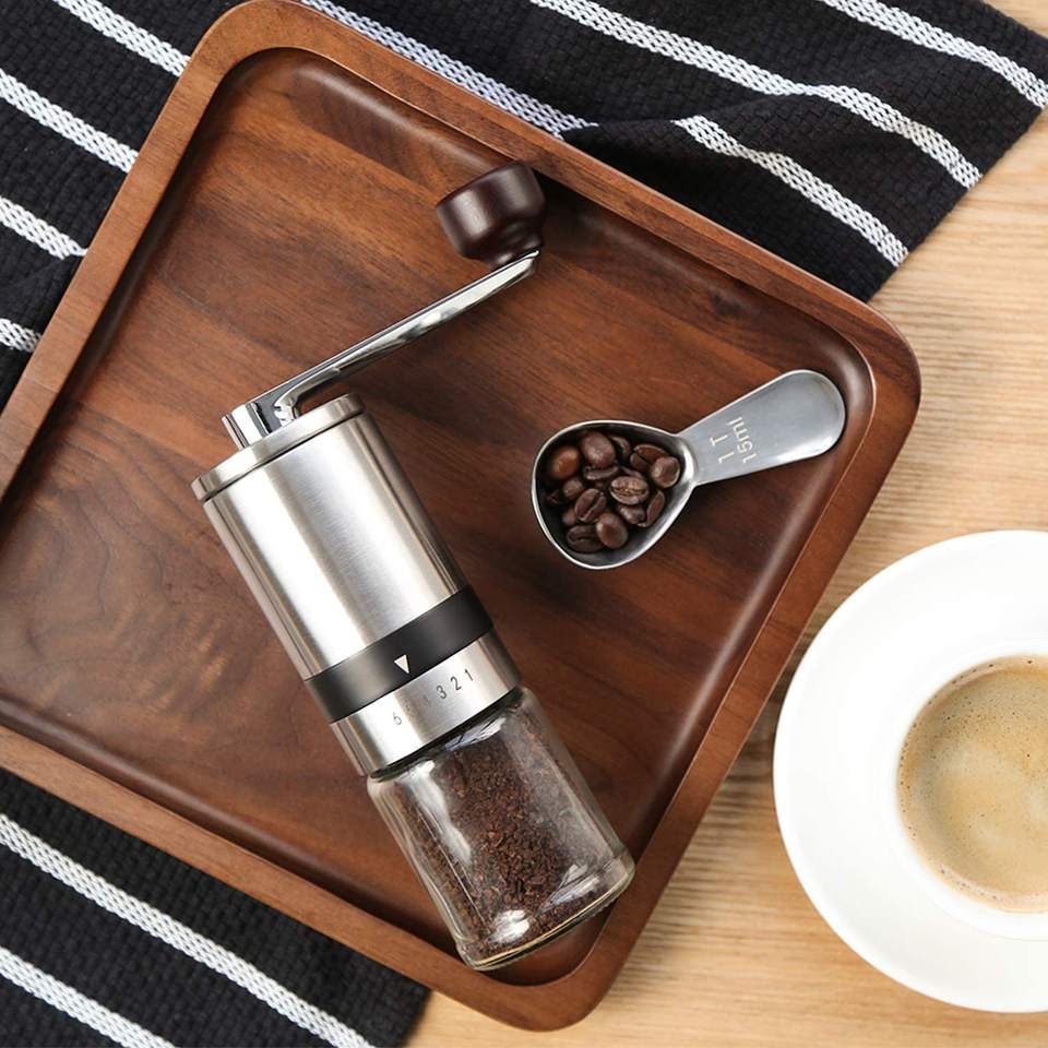 Manual Coffee Grinder Hand Coffee Grinder Portable Hand Crank Coffee Bean Grinder 6 Adjustable Setting Stainless Steel Household