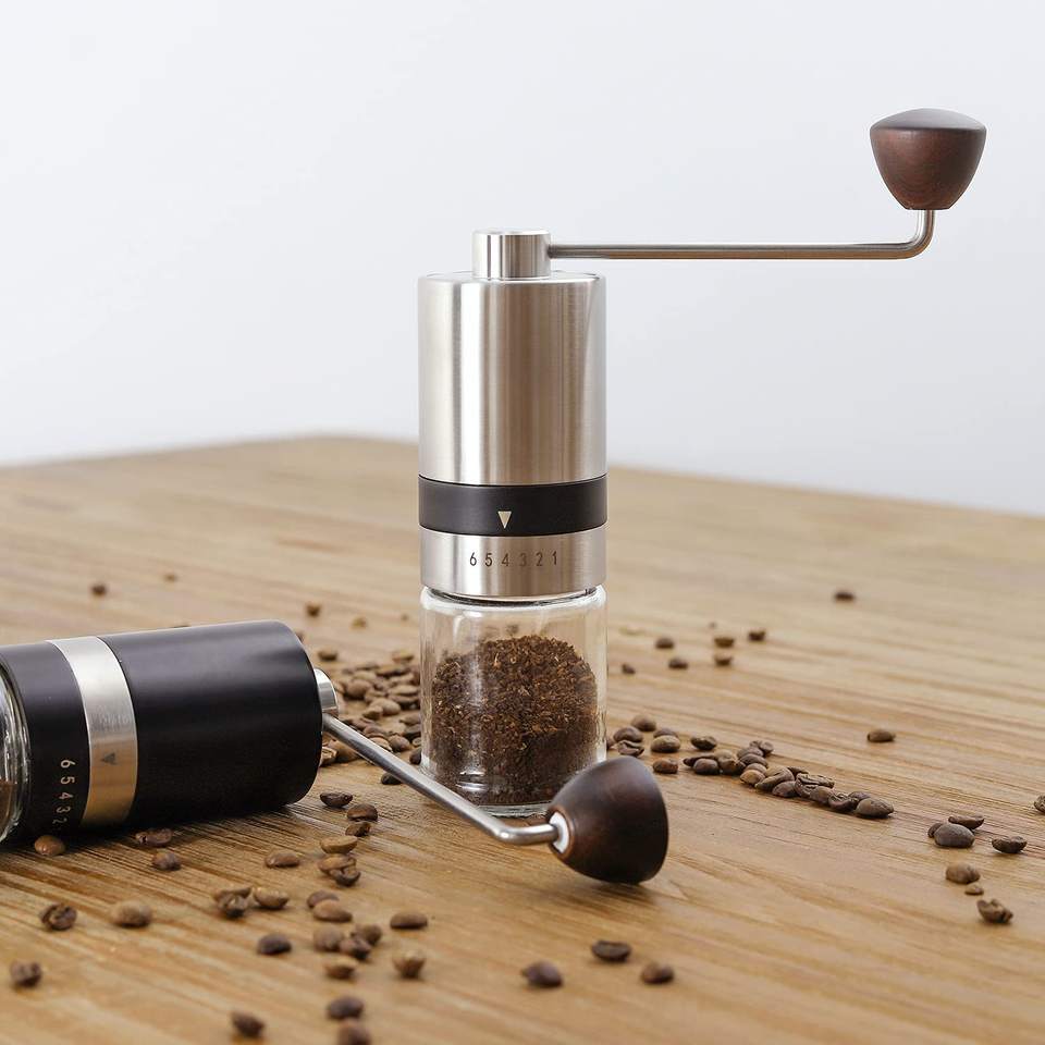 Manual Coffee Grinder Hand Coffee Grinder Portable Hand Crank Coffee Bean Grinder 6 Adjustable Setting Stainless Steel Household